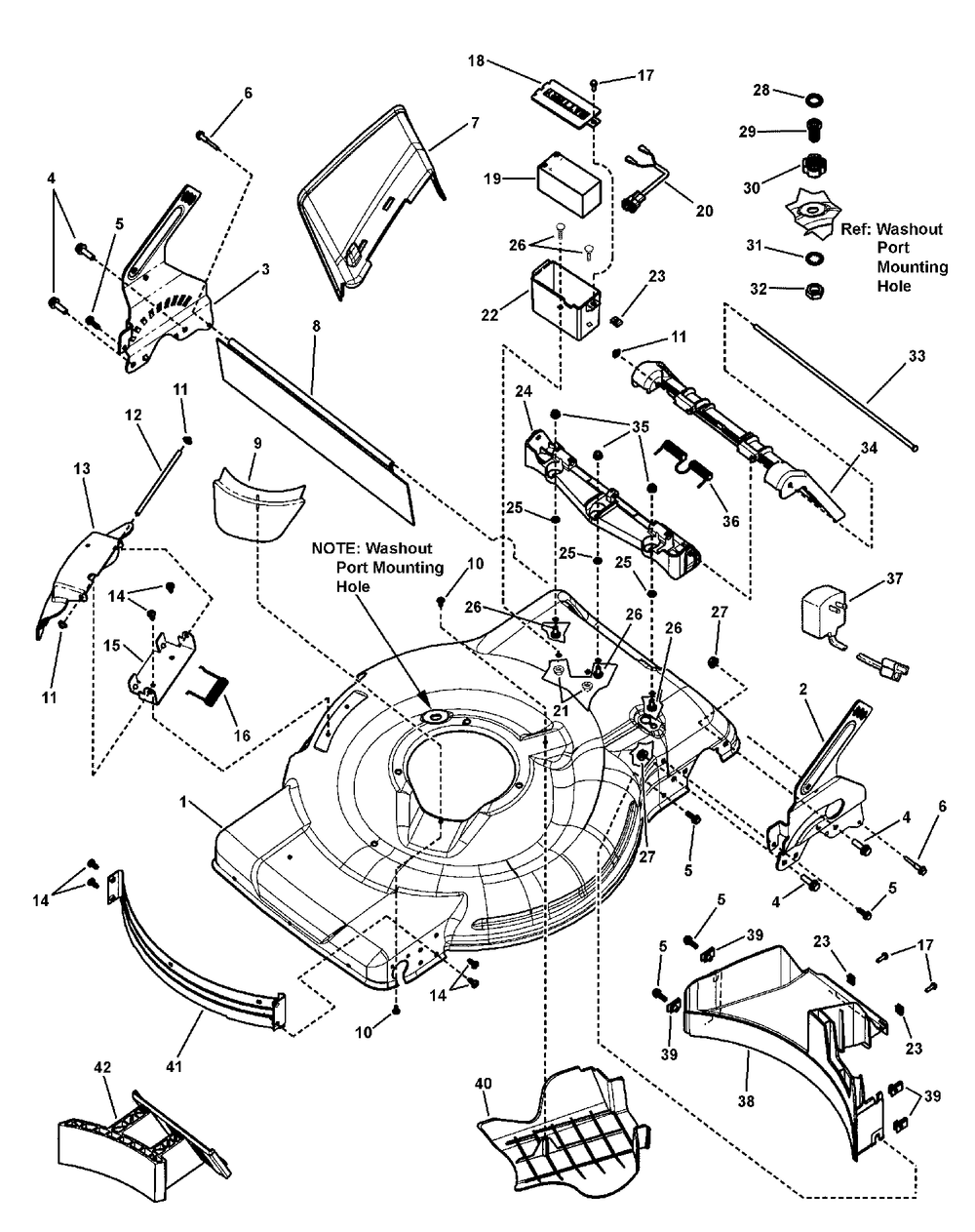 Deck Group Diagram and Parts List for 7800662-BTXPV22700E 2010 Briggs and Stratton Lawn Mower